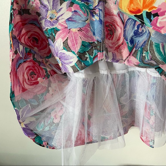 Vintage 90s Floral Mini Dress - Picture 2 of 4